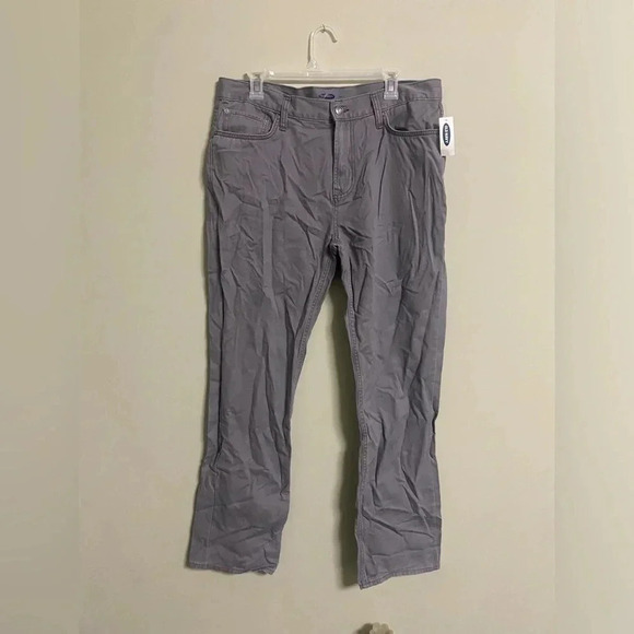 Old Navy Size 34x32 Straight Grey Chino Pants NWT New - Picture 1 of 5